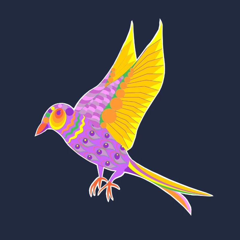 Bunter Vogel - fliegt