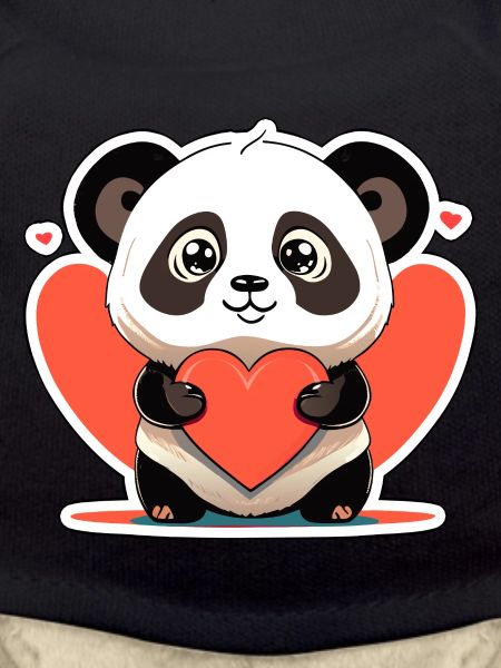 panda with heart