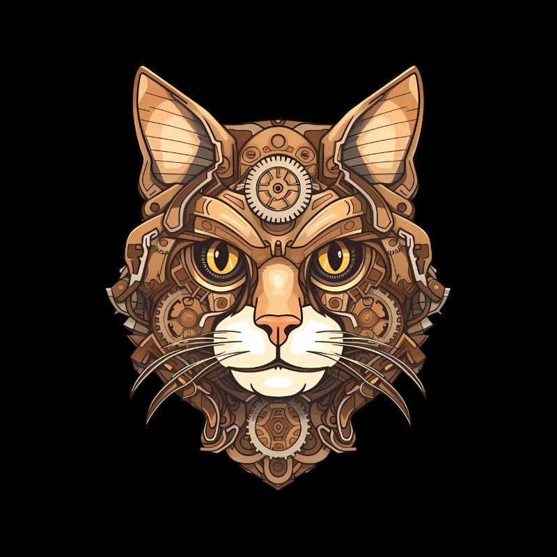 Steampunk Katze Katzenkopf