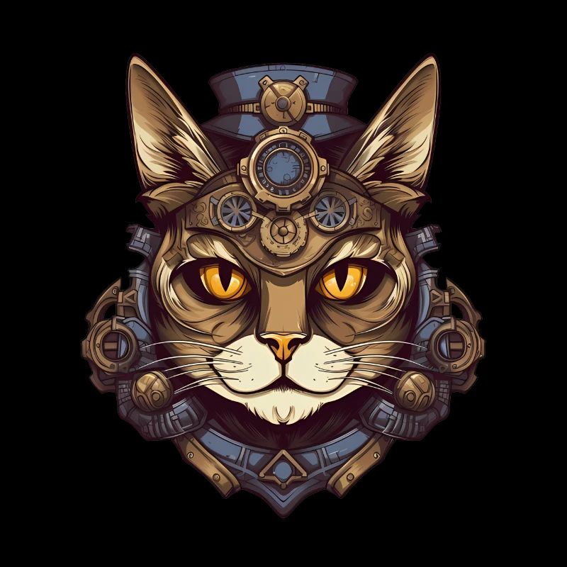 Steampunk Katze Katzenkopf