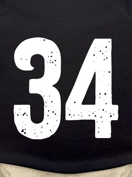 34 Numbers White