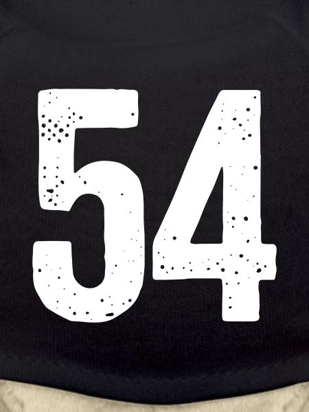 54 Numbers White