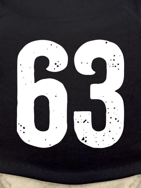 63 Numbers White