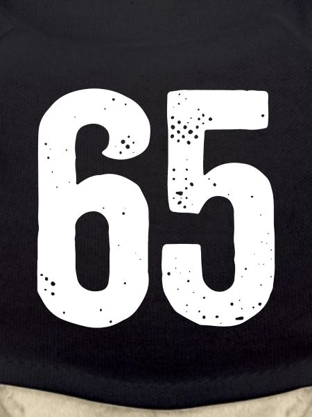 65 Numbers White