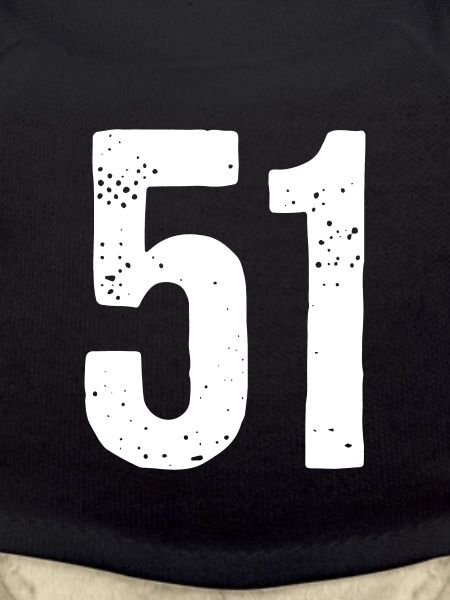 51 Numbers White
