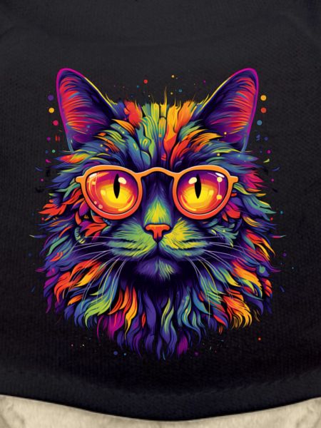 Bunte Katze mit Brille