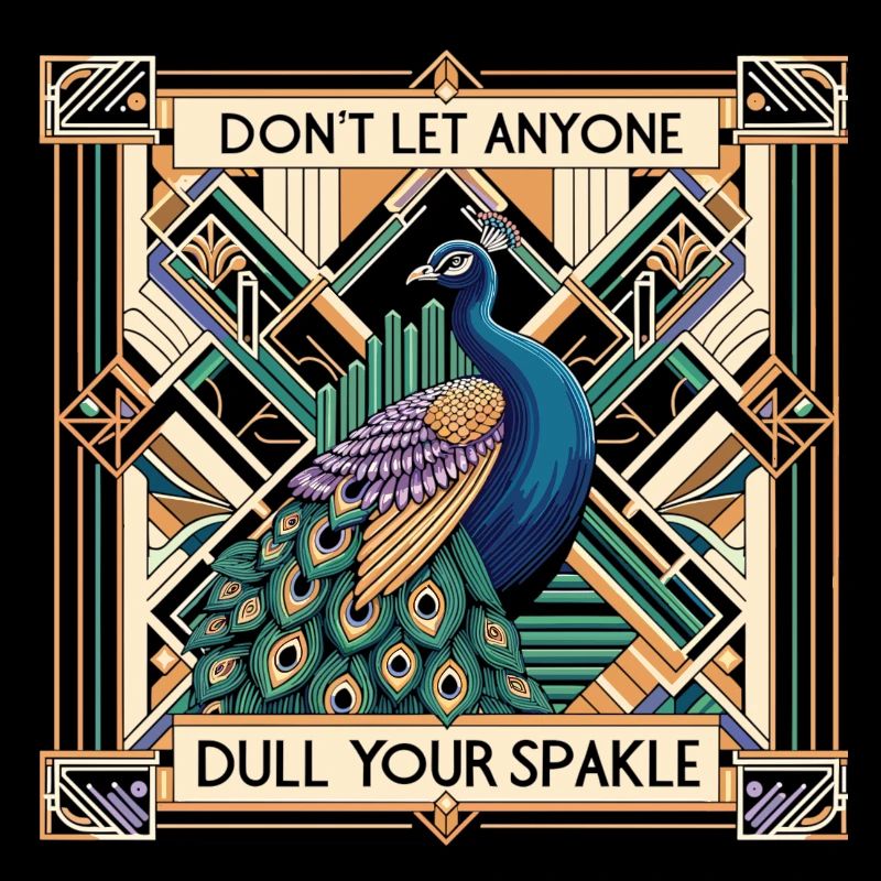 Art Deco Elegance: Proud Peacock