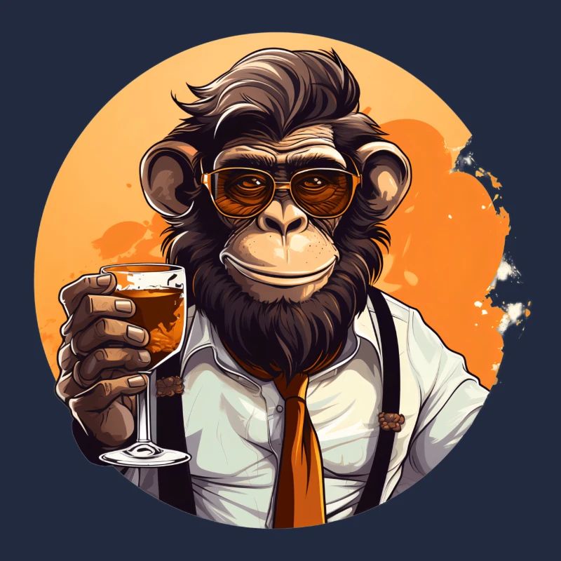 Cool monkey with drink Funny animals chimpanzee