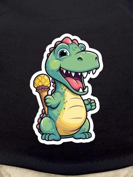 Dino eats cream