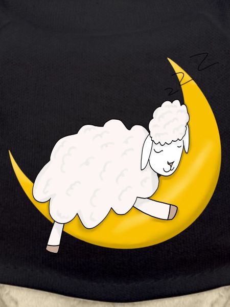 Sheep sleeping on moon