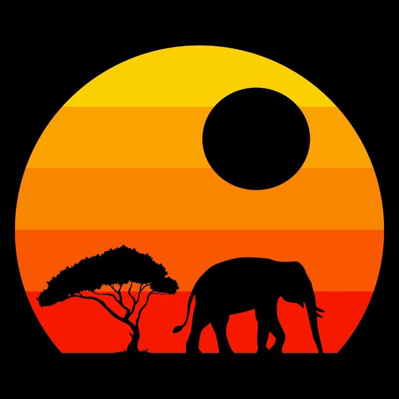 Retro Afrika Tier Geschenk Elefant