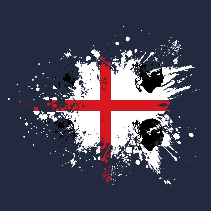 Sardaigne Drapeau Klecks Drapeau sarde Spritzer