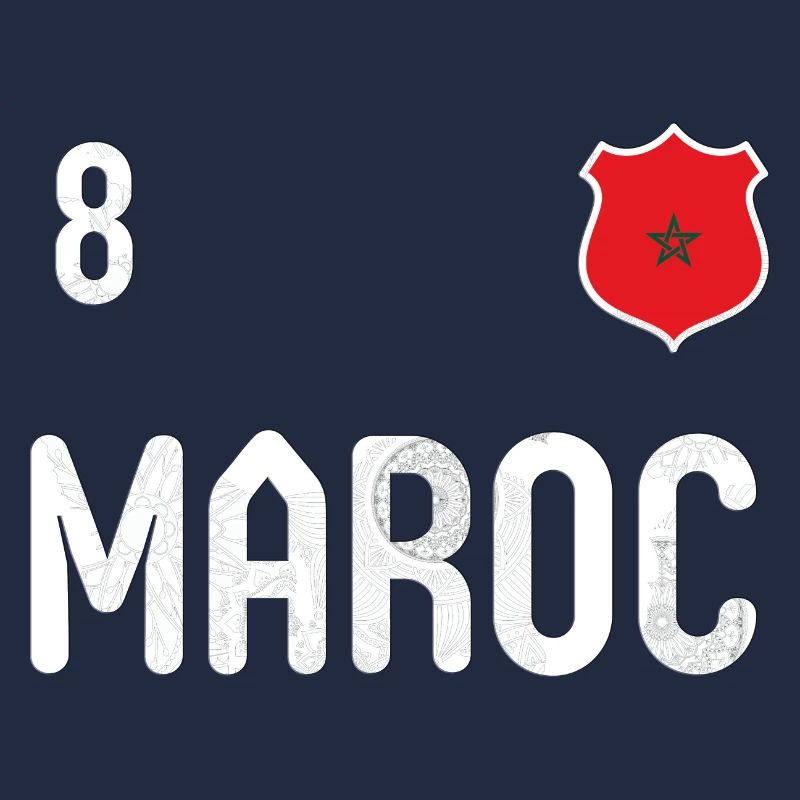 Teeshirt Maroc avec le numéro 8