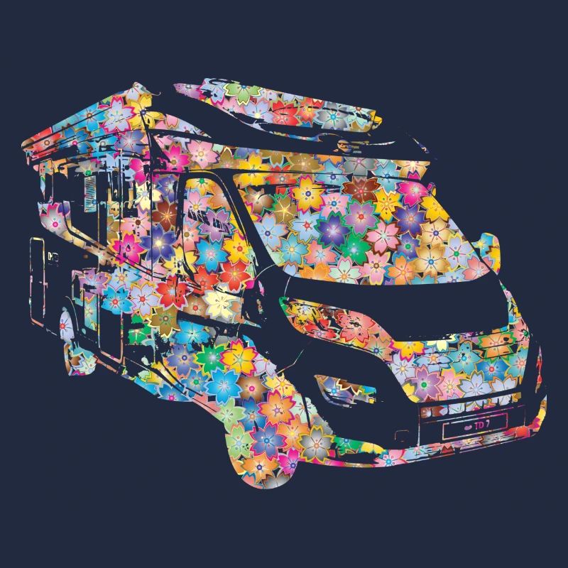 Camping-car fleuri romantique