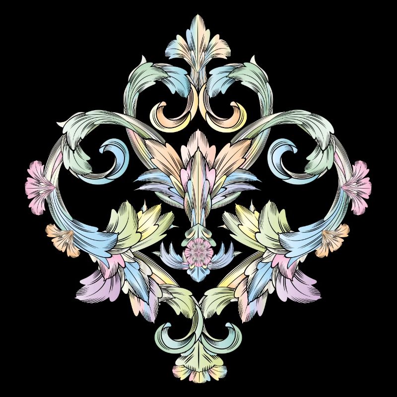 beautiful pastel colored baroque ornament