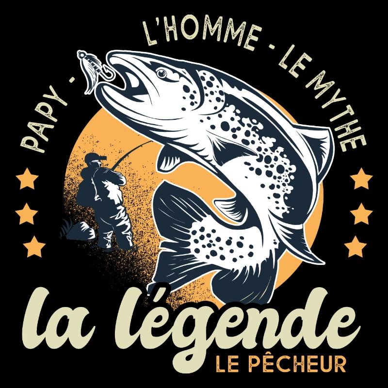 papy homme mythe légende pêche cadeau papi pêcheur