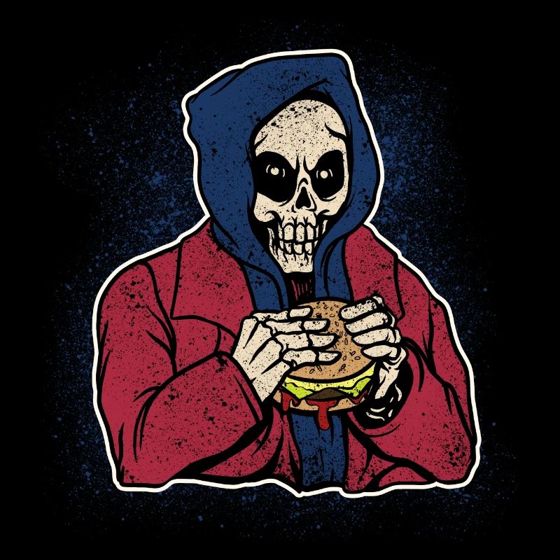 Halloween Costume Burger Cheese Spooky Skull Zombie
