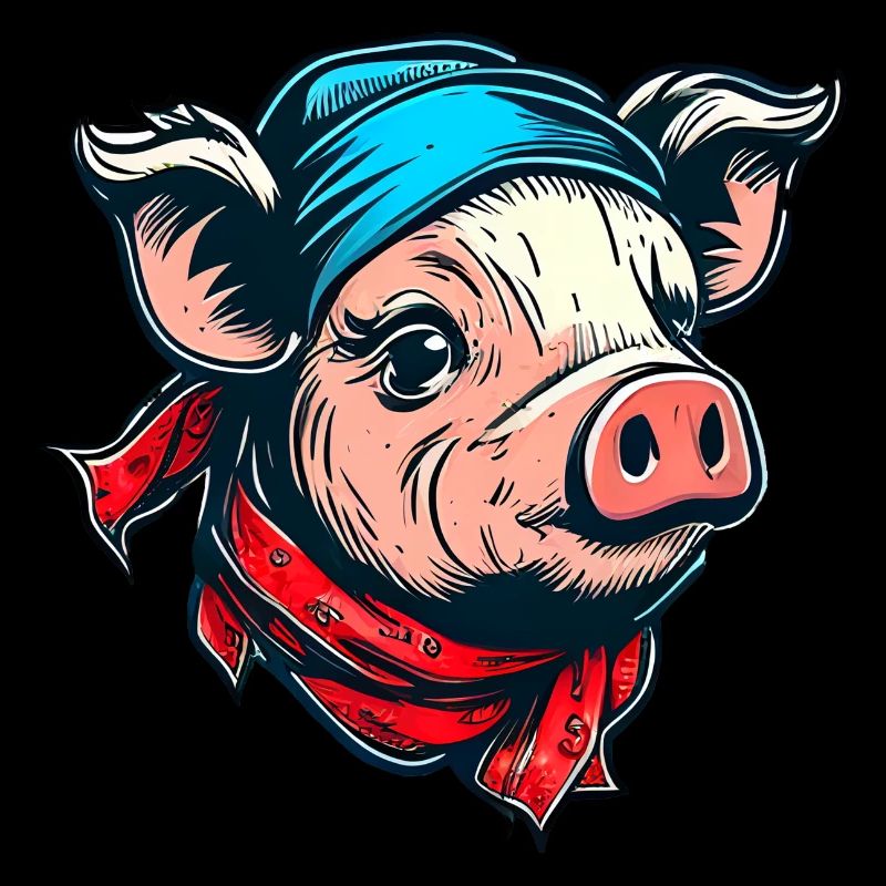 Schweinchen mit Kopftuch