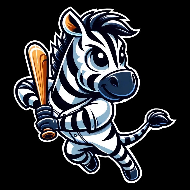 Zebra Baseballspieler Sportdesign