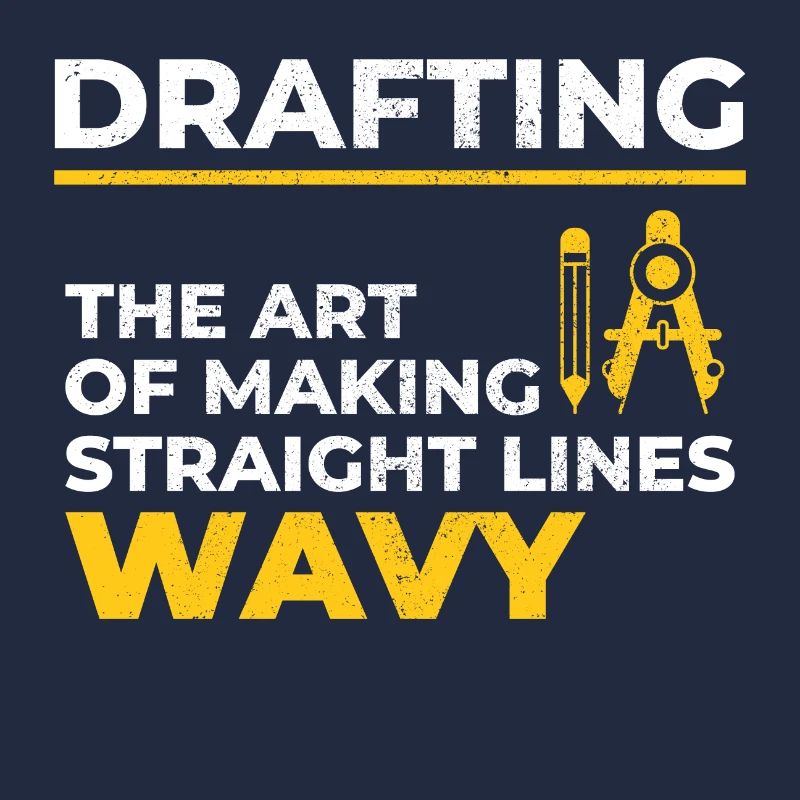 Architect Drafting Wavy Lines Construction Funny