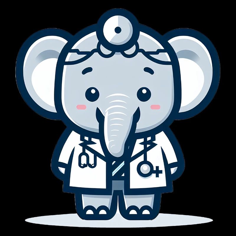 Médecin éléphant mignon