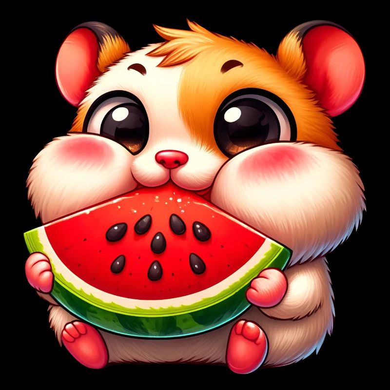 Cute Cartoon Hamster Melon