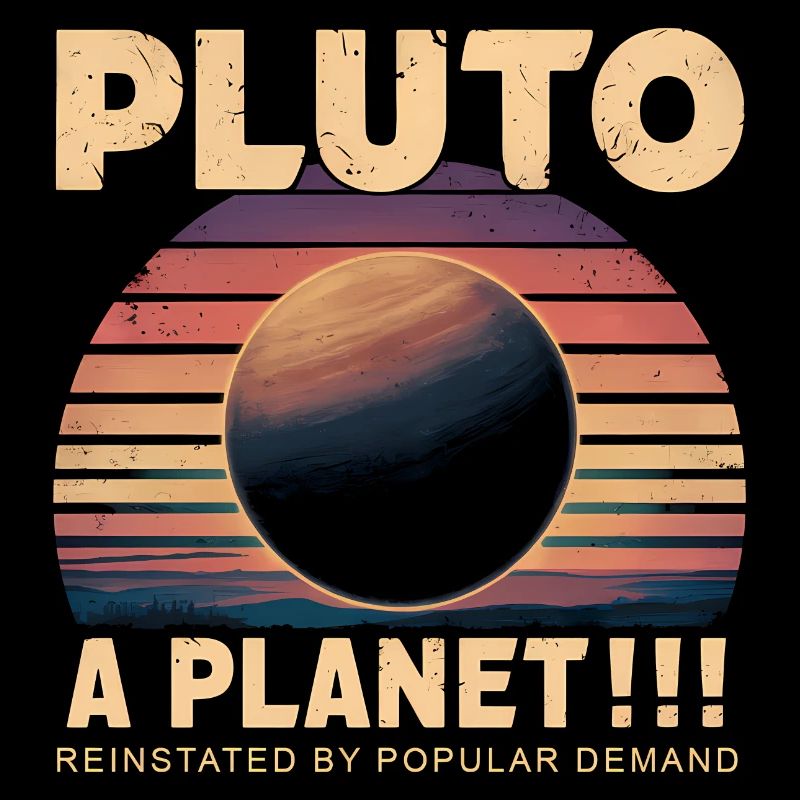 Pluton Une planète rétro coucher de soleil Advocacy Design