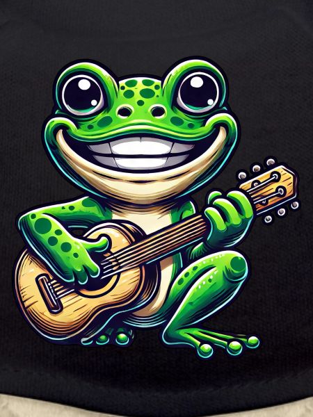 Cute frog with guitar