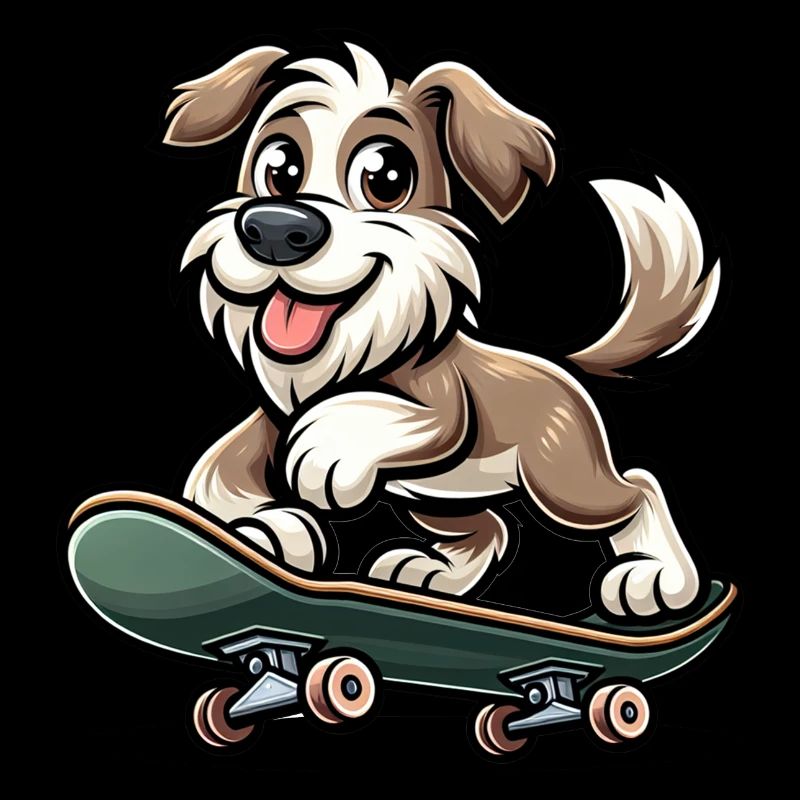 Chien patineur mignon