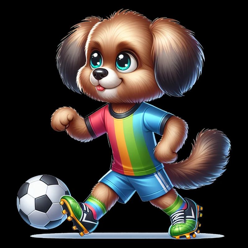 Cute Soccer Player Dog