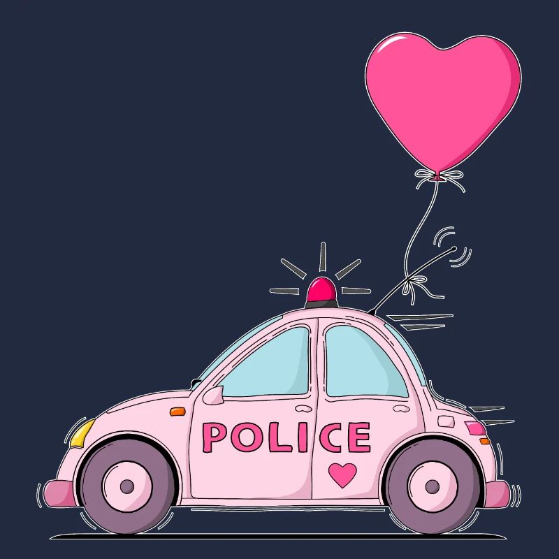 Coeur de police rose