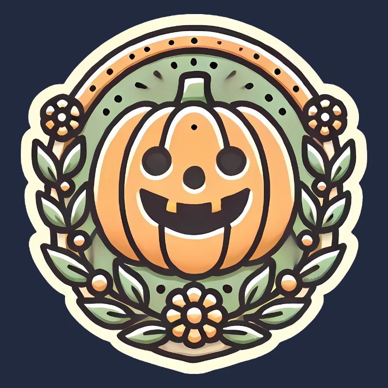 Vintage Halloween Kürbis Kranz Abzeichen