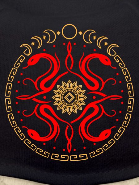 Snake wheel with moon phases