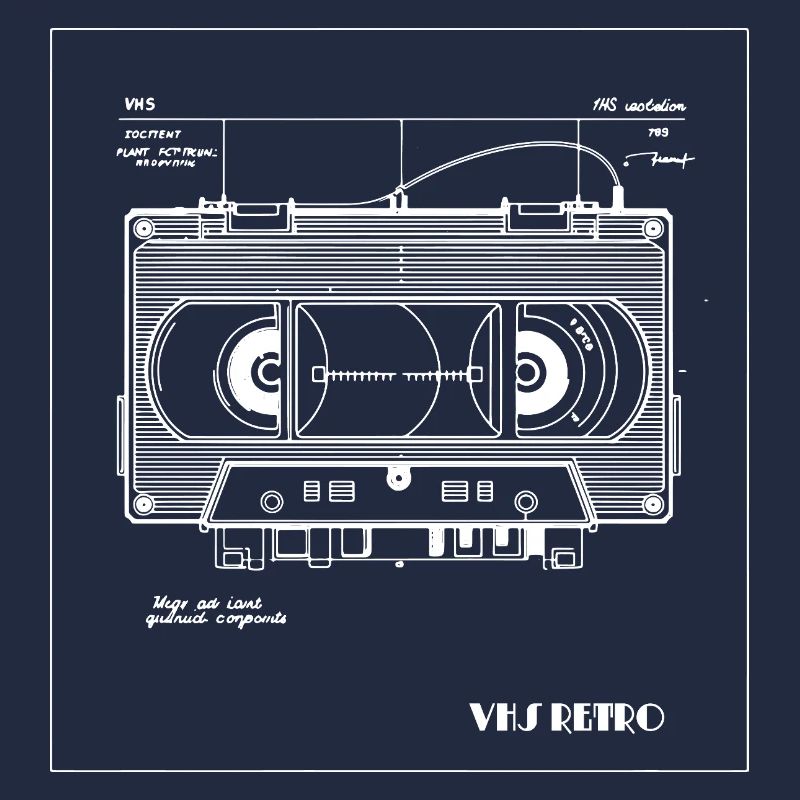 Retro VHS Cassette Tape Illustration