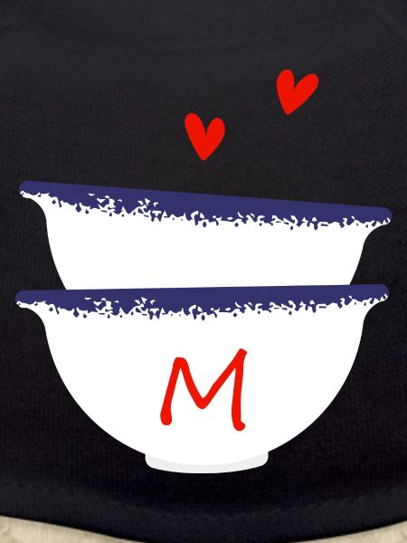 Letter m Breton bowls