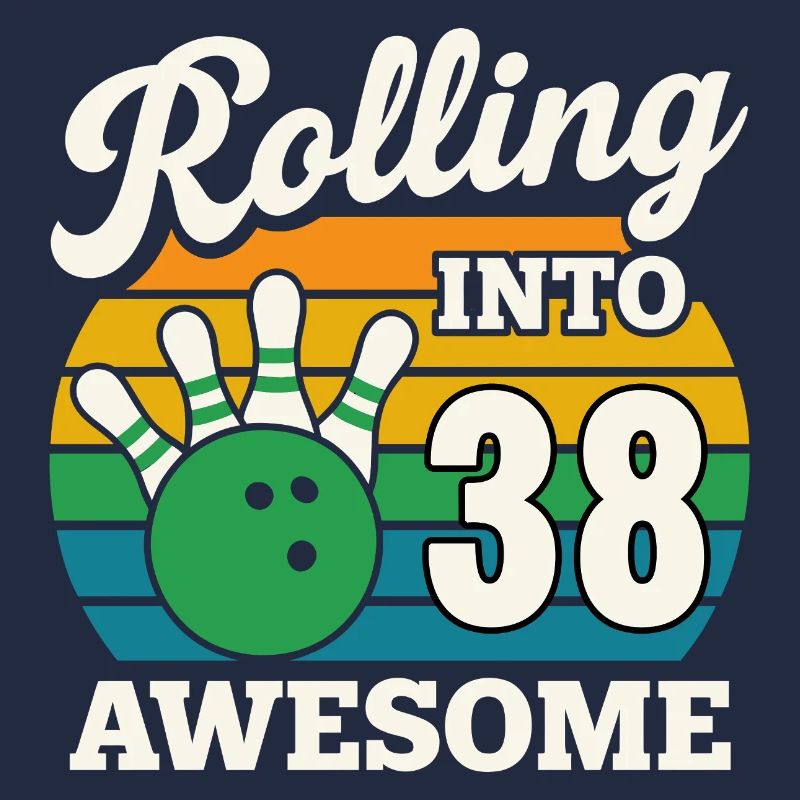 Bowling 38e anniversaire célébration graphique