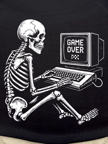 Skeleton Gamer at Console