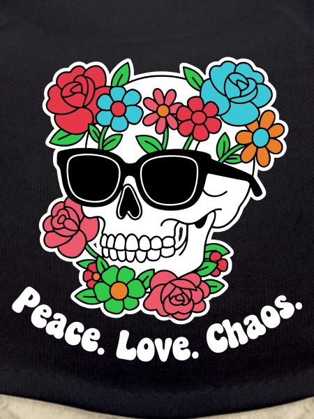 Flower Skull with Sunglasses
