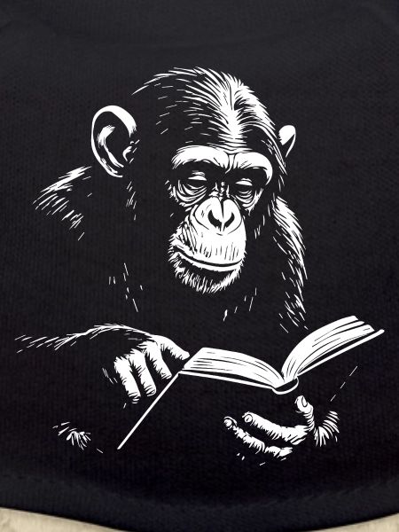 Reading Monkey Illustration