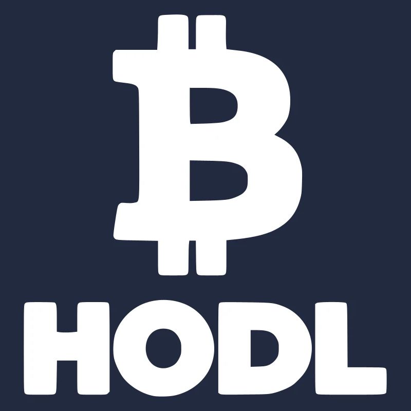 Bitcoin HODL Logo Schriftzug Krypto
