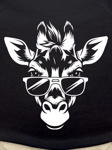 Cool giraffe head with sunglasses