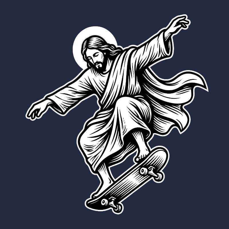 Skateboard de Jésus - Mème Skate Drôle
