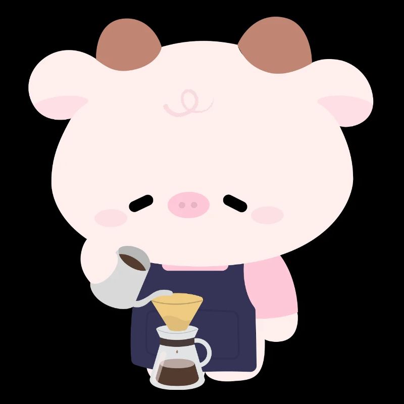 Barista de vache de Kawaii