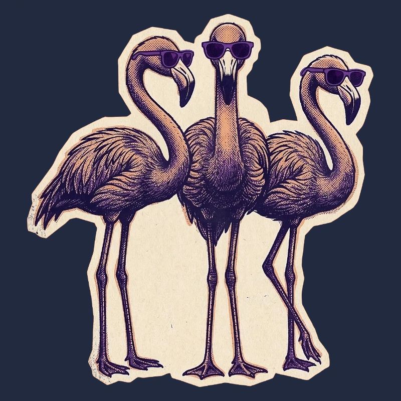 Flamingos Mit Sonnenbrille