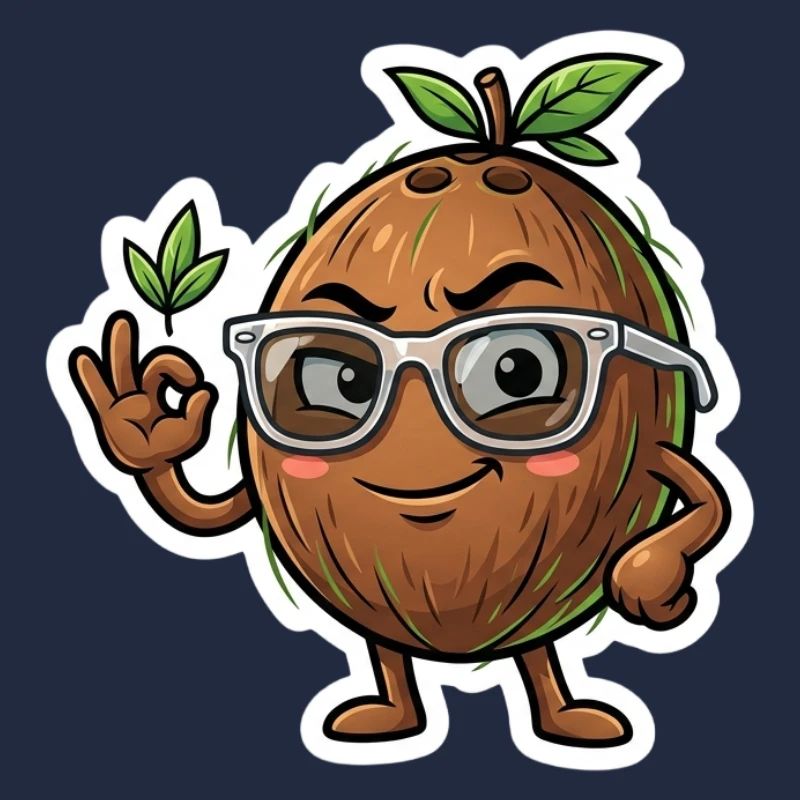 Kokosnuss-Nerd mit Brille