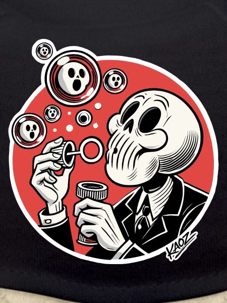 Skeleton Bubble Blower Illustration