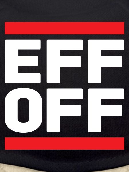 Slogan in Rot-Weiß