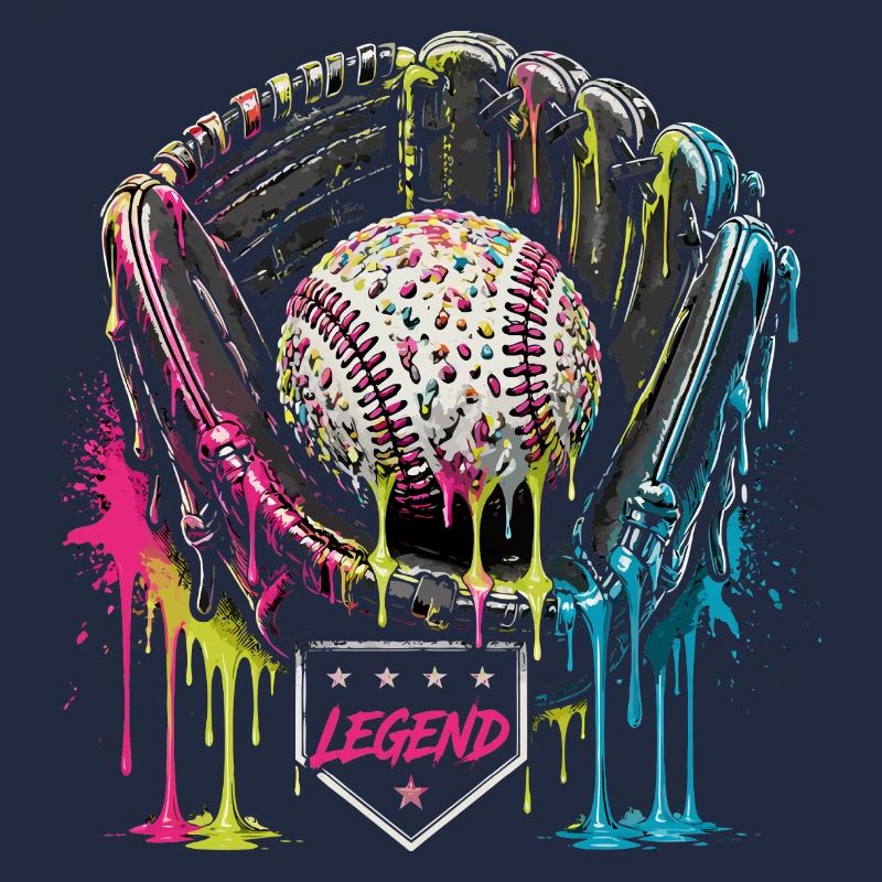 Graphique coloré de la légende du gant de baseball