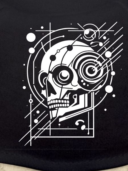Cyber Skull Geometry Neon