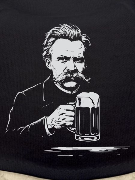 Friedrich Nietzsche trinkt Bier